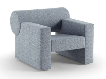 CILINDRO - Acoustic fabric armchair with armrests by Caimi Brevetti - view 2